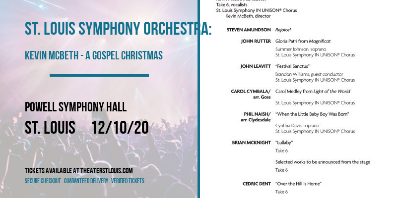 St. Louis Symphony Orchestra: Kevin McBeth - A Gospel Christmas at Powell Symphony Hall